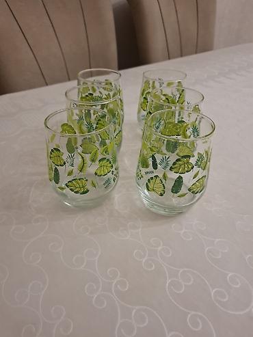 monstera: Stəkanlar, rəng - Yaşıl, Şüşə, 6 ədədli dəst, 250 ml — 2