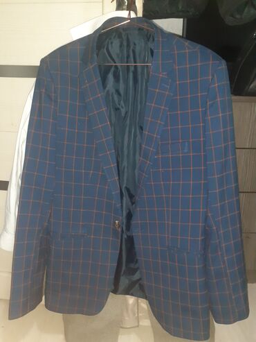 синий пиджак мужской: Костюм 4XL (EU 48), түсү - Көк