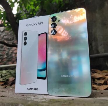 telefon saat: Samsung Galaxy A24 4G, 128 GB, rəng - Qızılı, Zəmanət, Barmaq izi, İki sim kartlı