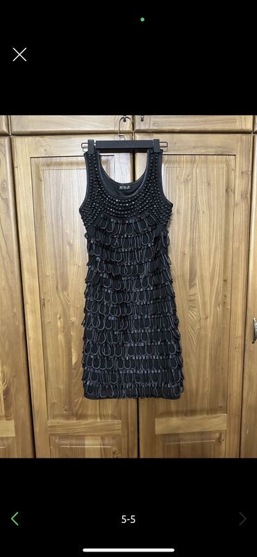 черное короткое вечернее платье: Вечернее платье, Короткая модель, Без рукавов, 2XL (EU 44)