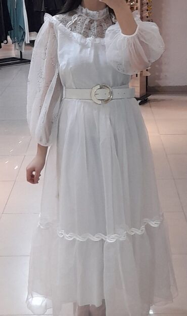 ağ don: Повседневное платье, Макси, XL (EU 42)