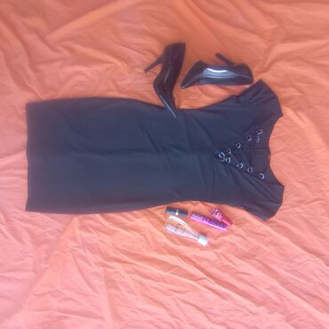 haljine crne: A-Dress S (EU 36), bоја - Crna, Koktel, klub, Na bretele