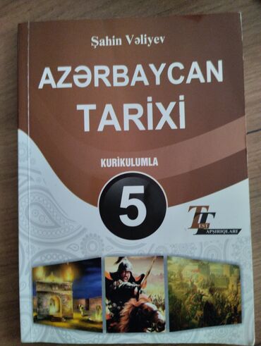 Kitablar, jurnallar, CD, DVD: Azərbaycan tarixi test kitabı 5 ci sinif. İçi yazılmışdır. Metrolara