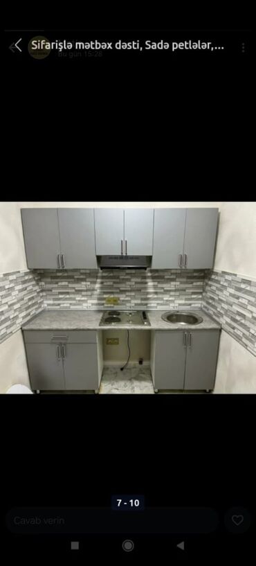 Mətbəx mebeli: Sifarişlə hazırlanmış müxtəlif ölçülü mətbəx mebelləri. Rəng və dizayn — 16