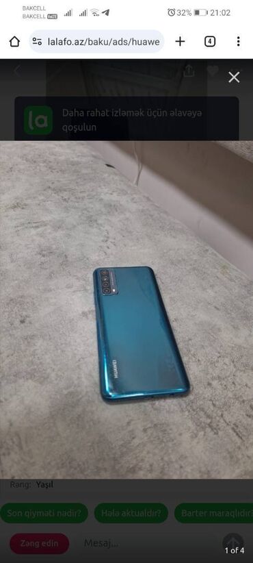 kreditle telefonlar: Huawei P smart 2020, 128 ГБ, цвет - Синий