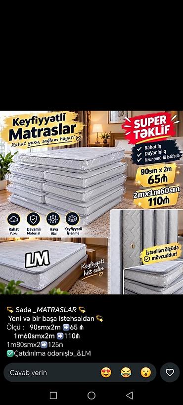 Keyfiyyətli sadə matraslar - Rahat yuxu, sağlam həyat - Rahatlıq