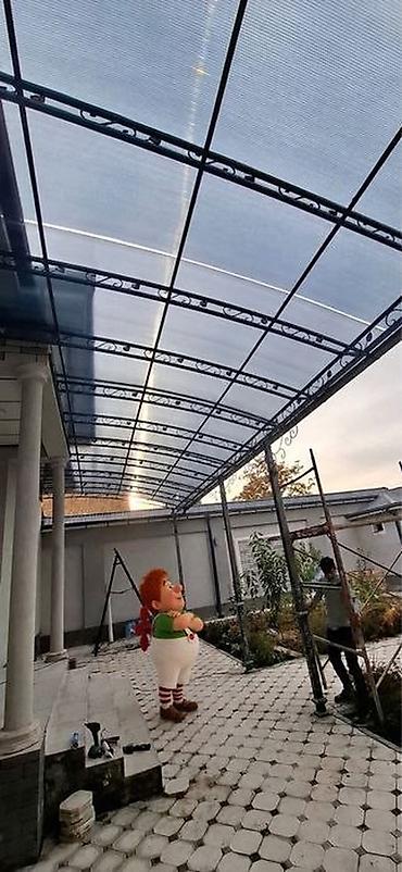 крыльцо: Навесы и козырьки из поликарбоната под ключ - Металлокаркас — 4
