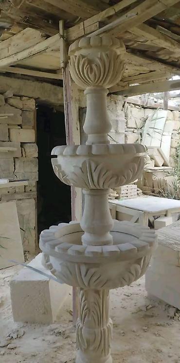 Fəvvarələr: Təsvir: - Təbii daşdan əl oyma dekorativ məhsullar. - 3 mərtəbəli — 1