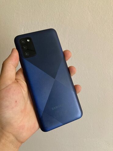 телефон ред: Samsung A02 S, Б/у, 32 ГБ, цвет - Синий, 2 SIM