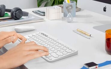 Klaviaturalar: Logitech K380 Simsiz (Bluetooth) ağ rəng klaviatura satılır, yenidir