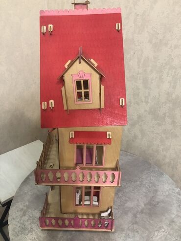 Игрушки: Деревянный кукольный домик с двумя этажами и мансардой. Высота -72 см at lalafo.kg — 10 Игрушки: Деревянный кукольный домик с двумя этажами и мансардой. Высота -72 см — 10