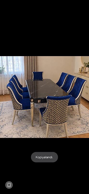 Masa dəsti 8 oturacaqlı,satılır 570₼. masa açılan deyil.Oturacaqlar