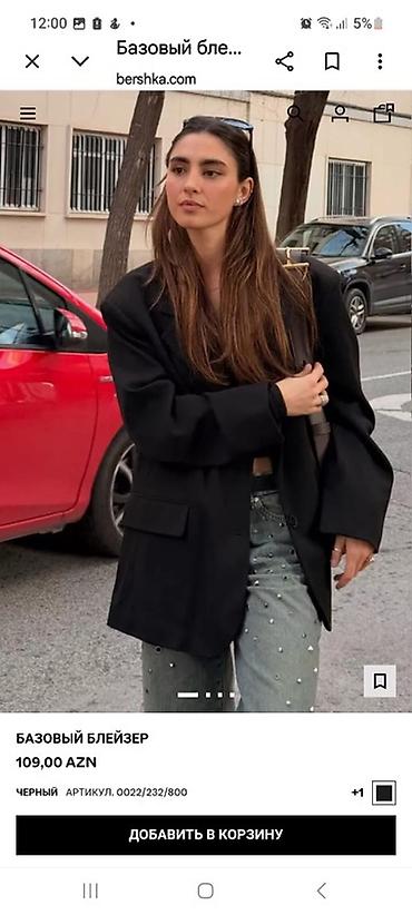 Plaşlar: Bershka bazik bleizer XL yeni - Rəng: qara - Model: klassik düz kəsim — 2