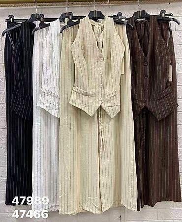 ceger torbe: Dvodelni ženski komplet – prugasti prsluk i široke pantalone - Kroj — 3