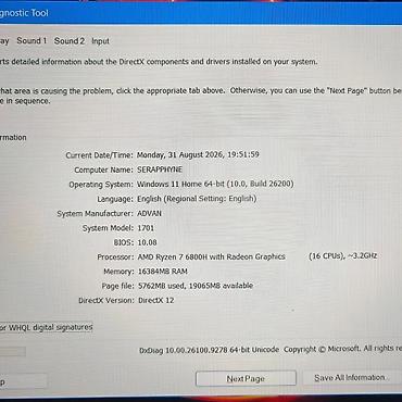 qrafik planşet irşad: Advan Pixwar 15.6" noutbuk Texniki xüsusiyyətlər: - Prosessor: AMD — 5