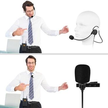 Mikrofonlar: Yaxa mikrafonu icaresi. 100 metre qeder simsiz (naqilsiz) mesafe