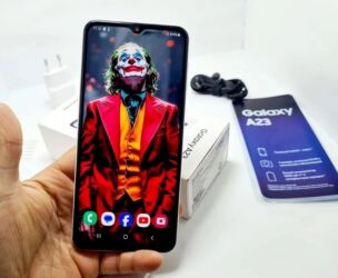 ножка для монитора: Samsung Galaxy A23 5G, Колдонулган, 256 ГБ, түсү - Саргыч боз, 1 SIM, 2 SIM, eSIM