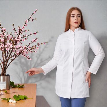 Медицинская одежда: Медицинский халат 🇰🇬 Ткань габардин Ткань тиси Ткань хб Медицинский — 2