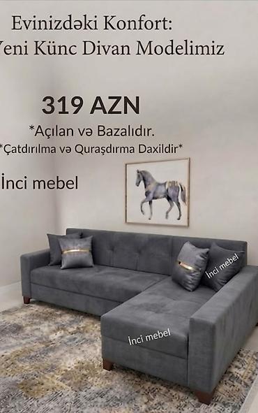 modern divan: Künc divan, Yeni, Açılan, Bazalı, Parça, Şəhərdaxili pulsuz çatdırılma — 1