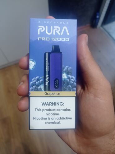 qəlyan icarə: PURA PRO 12000 Grape Ice ləzzətində birdəfəlik elektron siqaret, asan