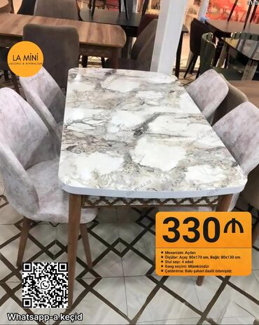 aci badam: Для гостиной, Раскладной, Прямоугольный стол, 4 стула