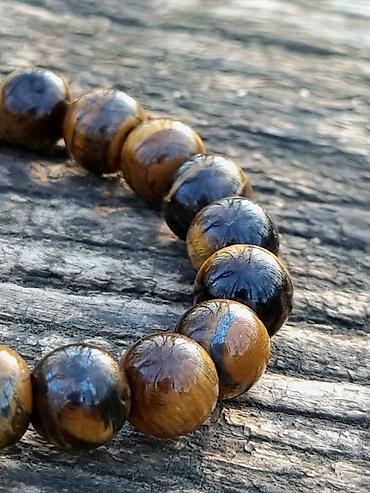 bellezza nakit: Kalist kamene ručno rađene brojanice od prirodnog tigrovog oka. Sa — 3