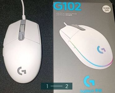 Компьютерные мышки: Logitech g102 цвет - белый пользовался 4-5 месяц цвет почти не