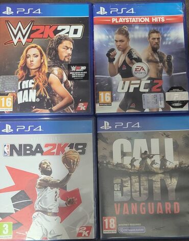 PS4 (Sony Playstation 4): Disklər satılır və ya barter olunur. Call of duty Vanguard Ufc 2 Nba