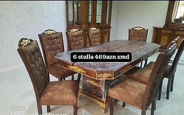 Masa və oturacaq dəstləri: Yemək otağı üçün dəstlər 1) Klassik dizaynlı masa + 6 stul - Krem — 6