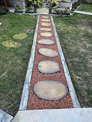 kalatea cvece: Ukrasna staza za dvorište/baštu – ručno rađene „step stones” ploče sa — 1