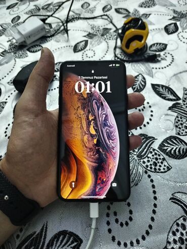 iphone xr world telecom: IPhone Xs Max, 256 GB, Black Titanium, Simsiz şarj, Face ID, Sənədlərlə
