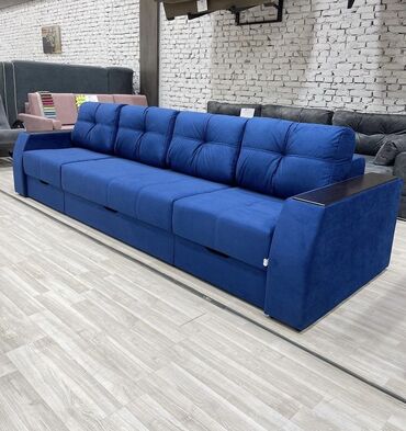мебельный станки: Угловой диван, цвет - Синий, Новый