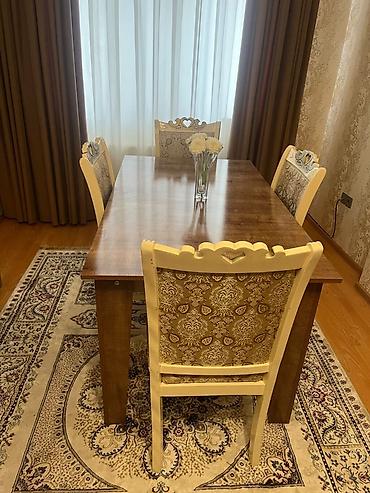 Mebel dəsti – natural ağac teksturalı və bej dekorlu, müasir klassik — 5
