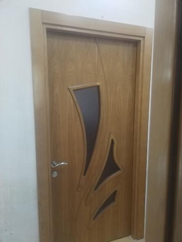 poluq taxta: Taxta otaq qapısı – dekorativ şüşəli model - Material: təbii ağac — 5