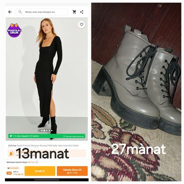 Botinka və botilyonlar: Ölçü: 40, rəng - Qəhvəyi, İşlənmiş