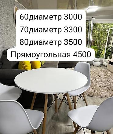 silver kitchen: Обеденный стол в сканди-стиле - Столешница: круглая или — 1