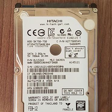 hdd yadas vinti: Hitachi 750 GB 2.5" noutbuk hard diski. Yaxşı vəziyyətdə. Əsas — 1