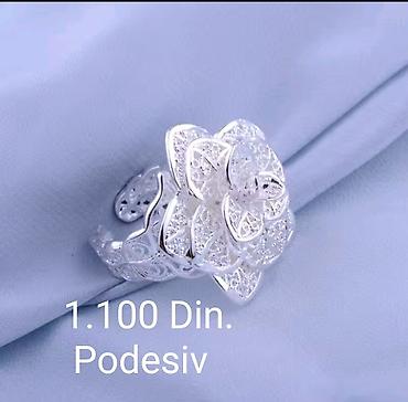 chogan luxury collection: Elegantni posrebreni podesivi prsten od hirurskog čelika sa žigom — 1