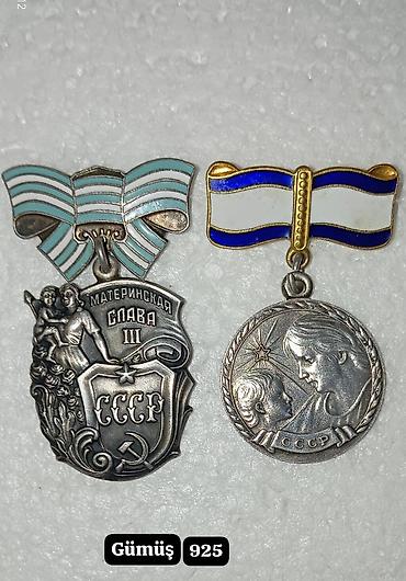xrustal guldan: Məhsul: 2 ədəd orijinal SSRİ dövrü orden/medal dəsti – “Materinskaya — 1