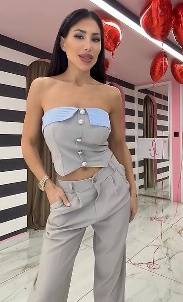 Kompleti: ✅Ženski komplet – strapless korset top i široke pantalone
✅3000 din — 8