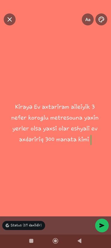 Günlük kirayə evlər: Bosh bosh insanlar yazmasin ciddi insanlar yazsin 300 manata kimi olsa