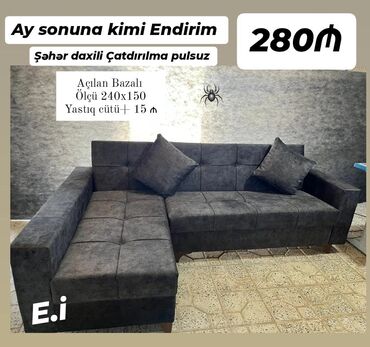 Mebel: Künc divan, Yeni, Açılan, Bazalı