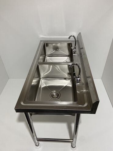 Кухонные мойки: Кухонная мойка, Накладной способ установки, Квадрат форма, Размер: 120 x 60 см — 8