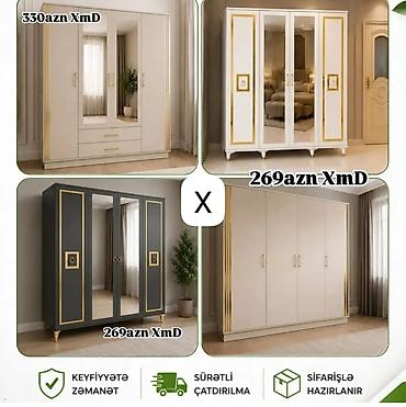 Mebel dəstləri – şkaf modelləri - 3 və 4 qapılı şkaflar — 1