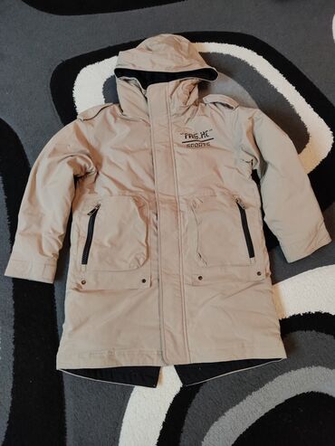 зимние мужские куртки с капюшоном: Куртка XL (EU 42), түсү - Саргыч боз