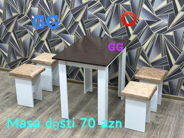 Masa və oturacaq dəstləri: Mətbəx üçün, Yeni, 4 stul