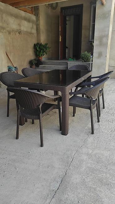Bağ, çöl masa və oturacaq dəstləri: Yeni, Dördbucaq masa, 4 stul, Açılan, Stullar ilə, Plastik, Türkiyə — 8
