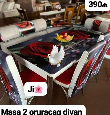 Dolablar: Künc divan və masa desti yeni