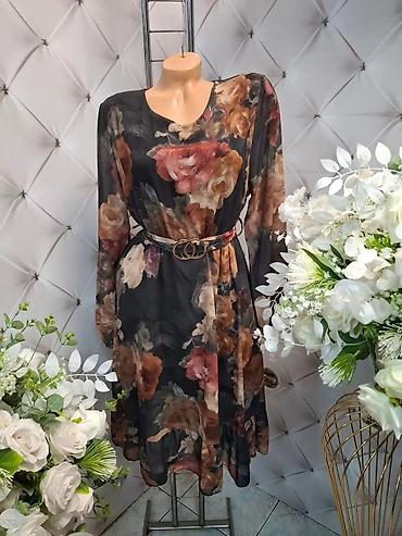Haljina sa cvetnim printom i pojasom - Elegantna midi haljina sa na lalafo.rs Haljina sa cvetnim printom i pojasom - Elegantna midi haljina sa