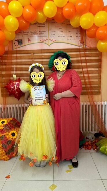 женский платия: Балдар көйнөгү, түсү - Сары, Жаңы